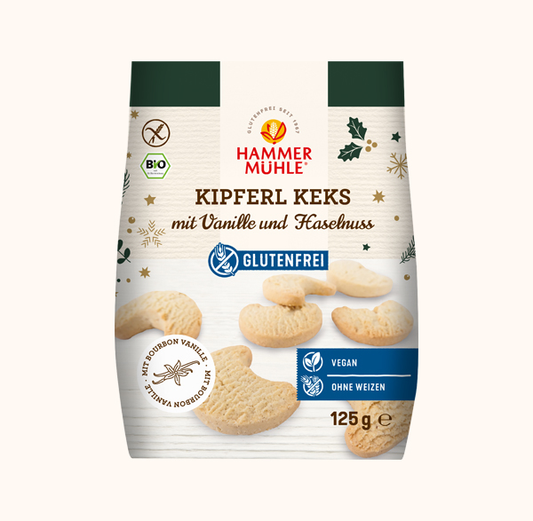 Eine Packung Hammermühle Bio Kipferlkekse